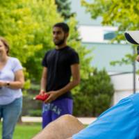 Dad enjoying family weekend